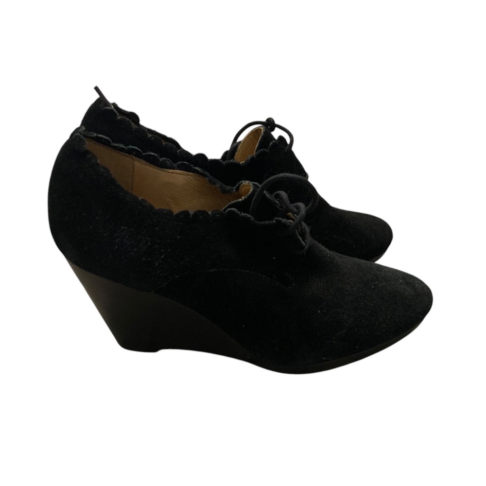Jack Rogers Olivia Bootie Women's Shoes Size 7 Suede Wedge Bootie Black Leather